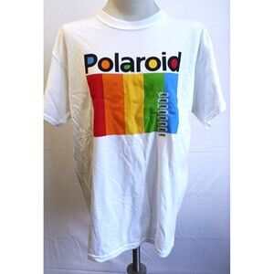 Polaroid Men's White Color Spectrum Logo T-Shirt New with Tags Size Large